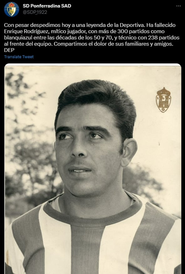 Enrique Rodríguez, historic footballer of Ponferradina, dies