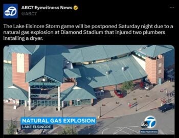 Explosión en estadio de beisbol de California deja dos heridos