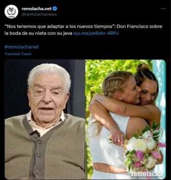 Don Francisco reacciona meses después a la boda de su nieta con otra mujer