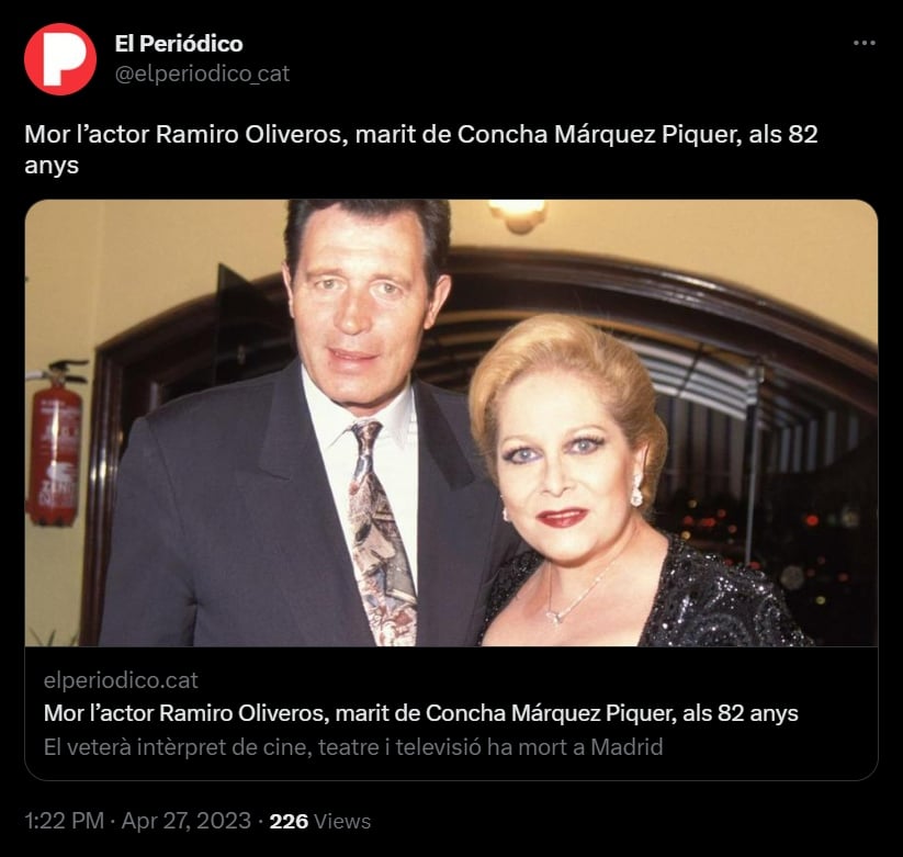 Muere Ramiro Oliveros, galardonado actor español
