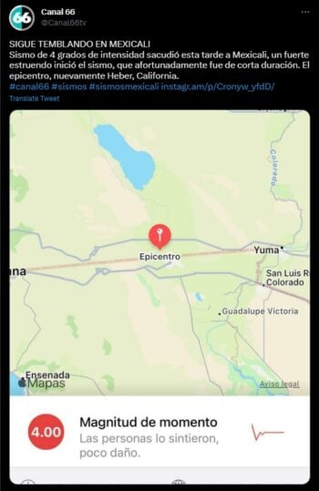 Sigue temblando en Mexicali