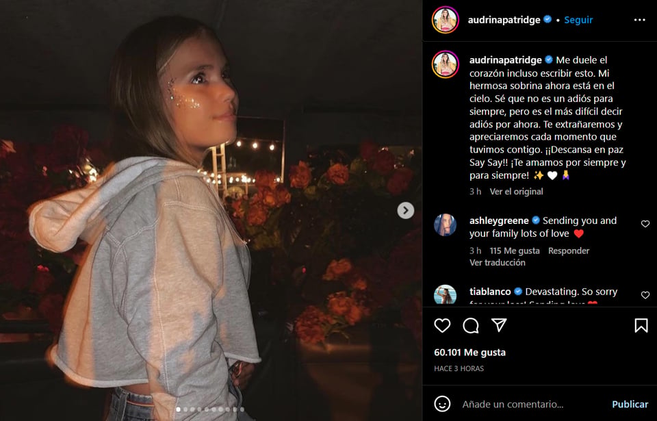 Se desconoce la razón de la muerte de la sobrina de Audrina