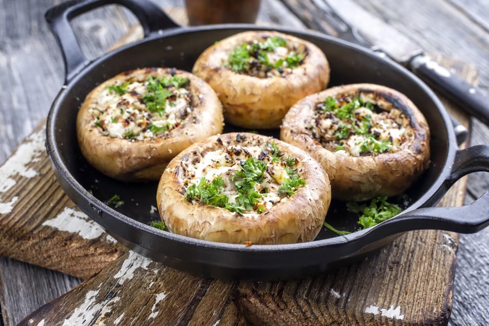 stuffed mushrooms, garlic, cheese, Italian, appetizer