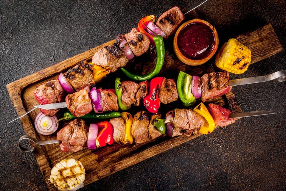 skewers, kebabs, meat, vegetables, Shish kebob