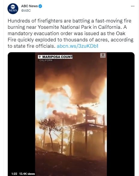 Gobernador declara emergencia por incendio en California