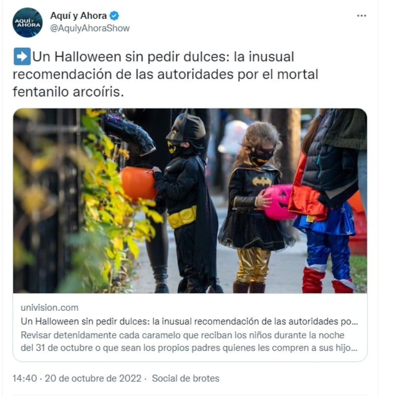 No pedir dulces en Halloween por temor al fentanilo arcoíris