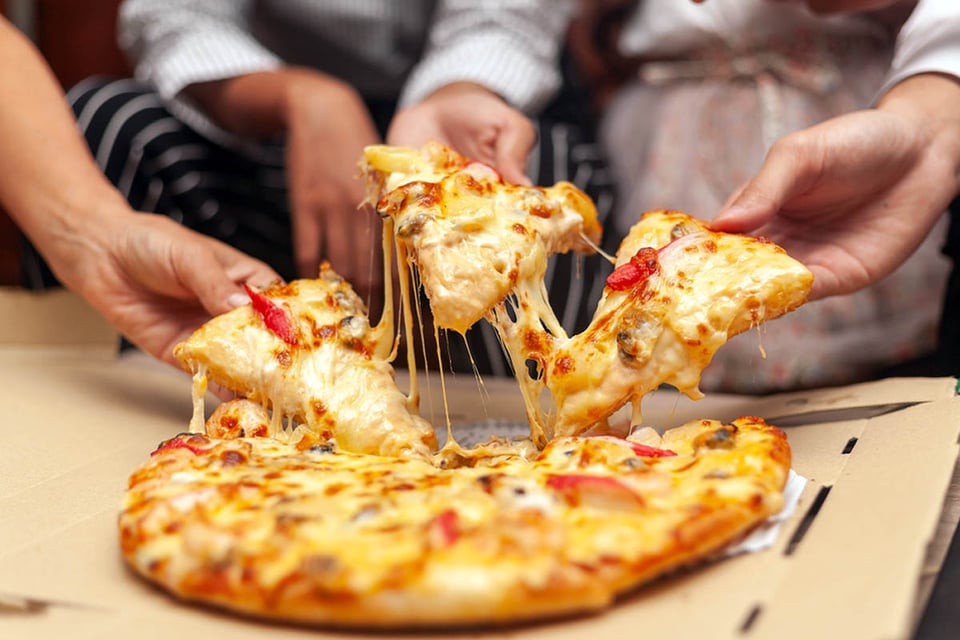 pizza, comer, comida rápida, comida italiana, cena familiar