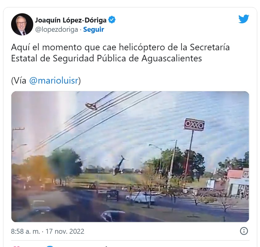 Cae helicóptero Aguascalientes