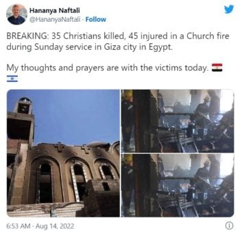 muertos incendio iglesia Egipto