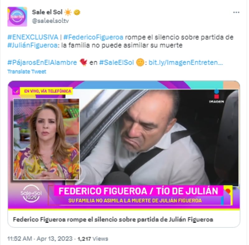 Tío Julián Figueroa testamento: "Es difícil de aceptar"