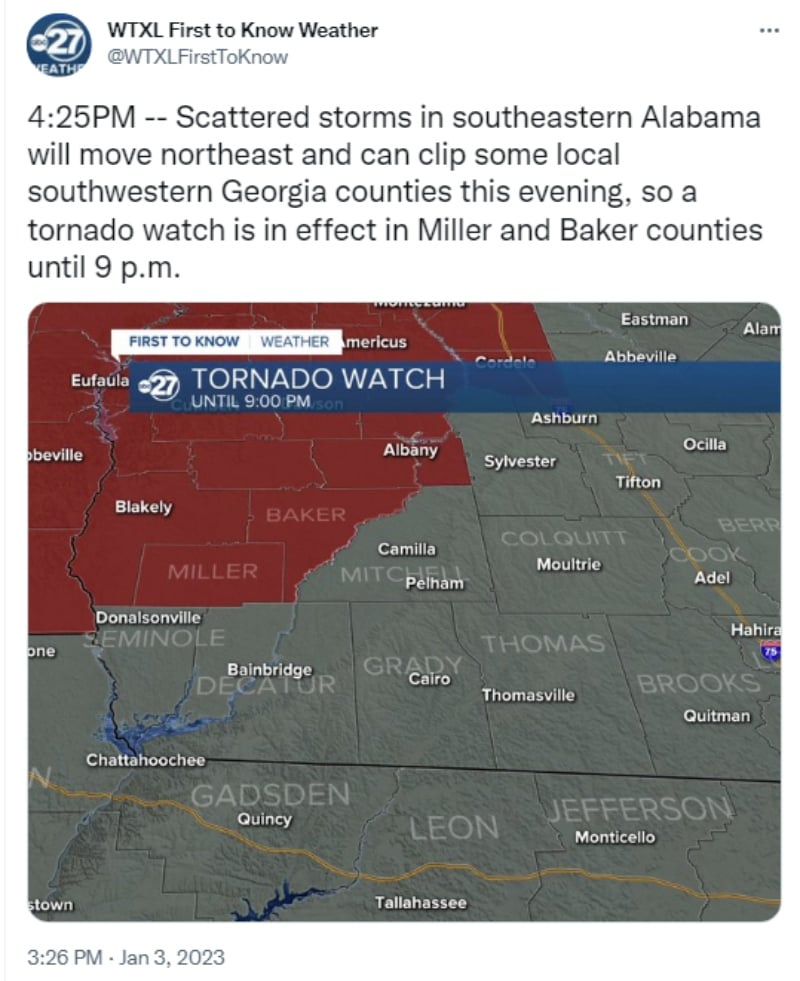 Alerta tornado Georgia: Clima severo para esta noche