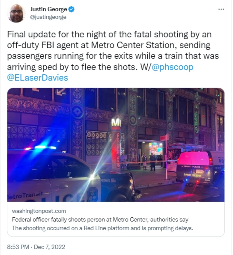 Shooting at Metro Center station: There was a fatal balance