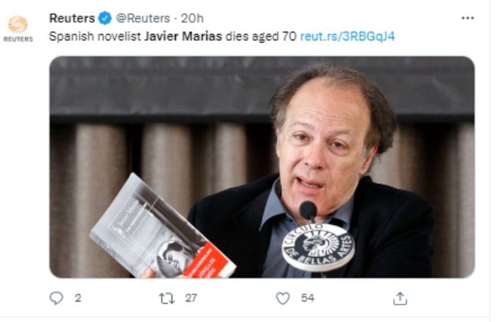 Novelist Javier Marías dies