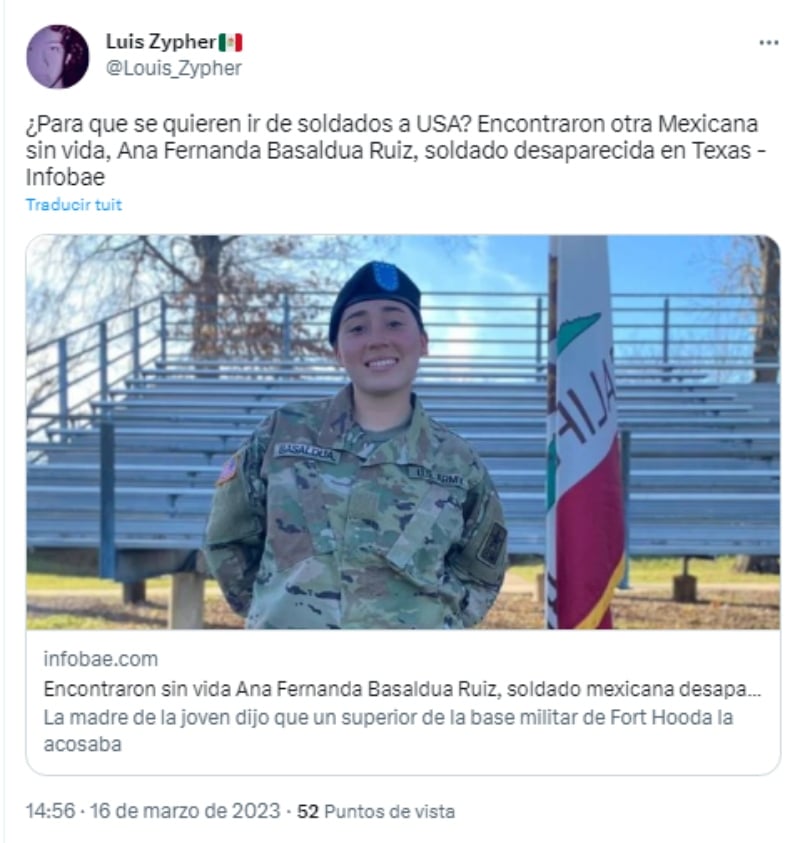 Un caso similar al de Vanessa Guillén