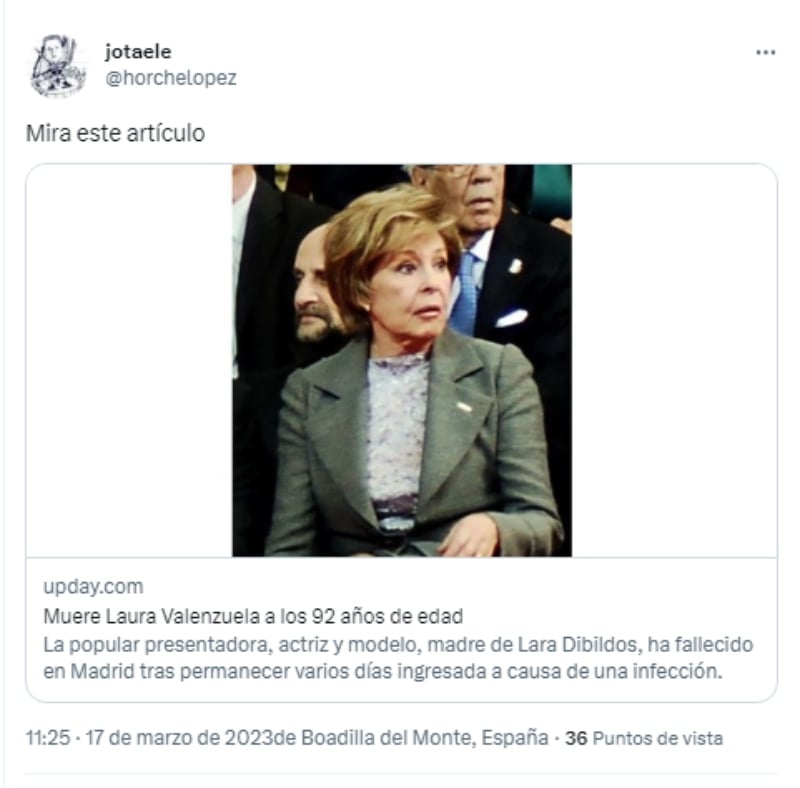 Muere la presentadora Laura Valenzuela