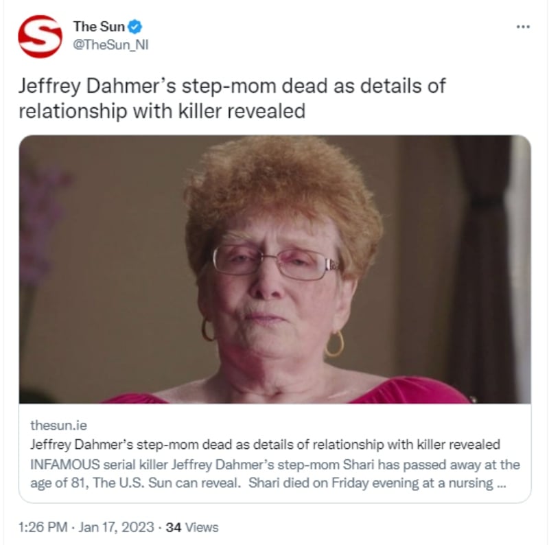 Muere la madrastra del asesino Jeffrey Dahmer