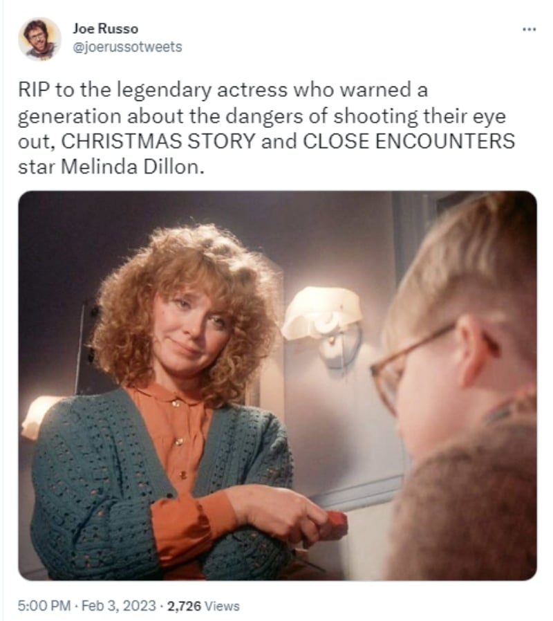 Muere actriz Melinda Dillon: "Fue un talento único"