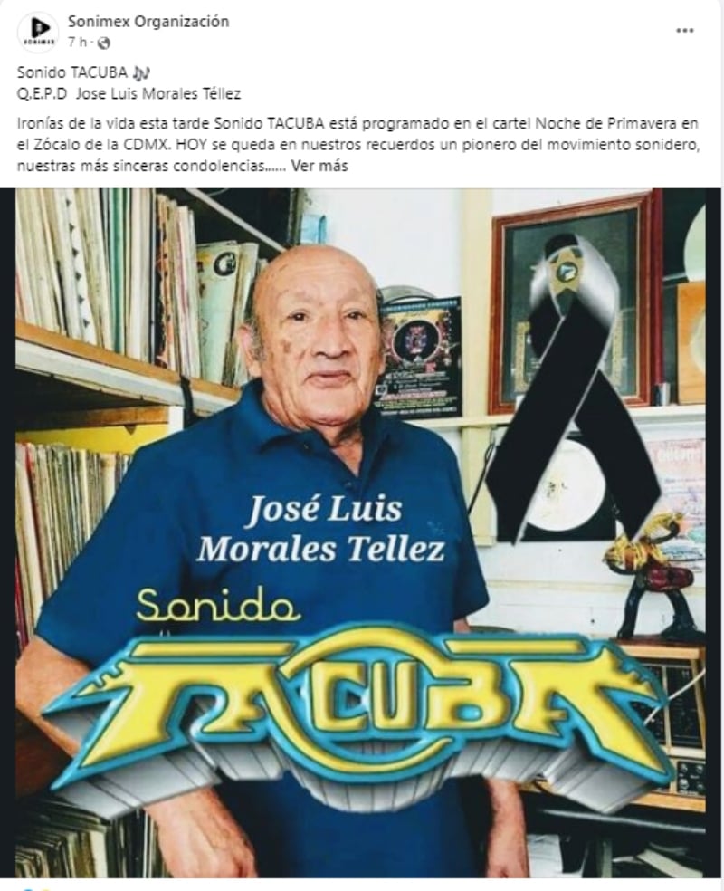 Muere creador Sonido Tacuba: "Que en paz descanses"