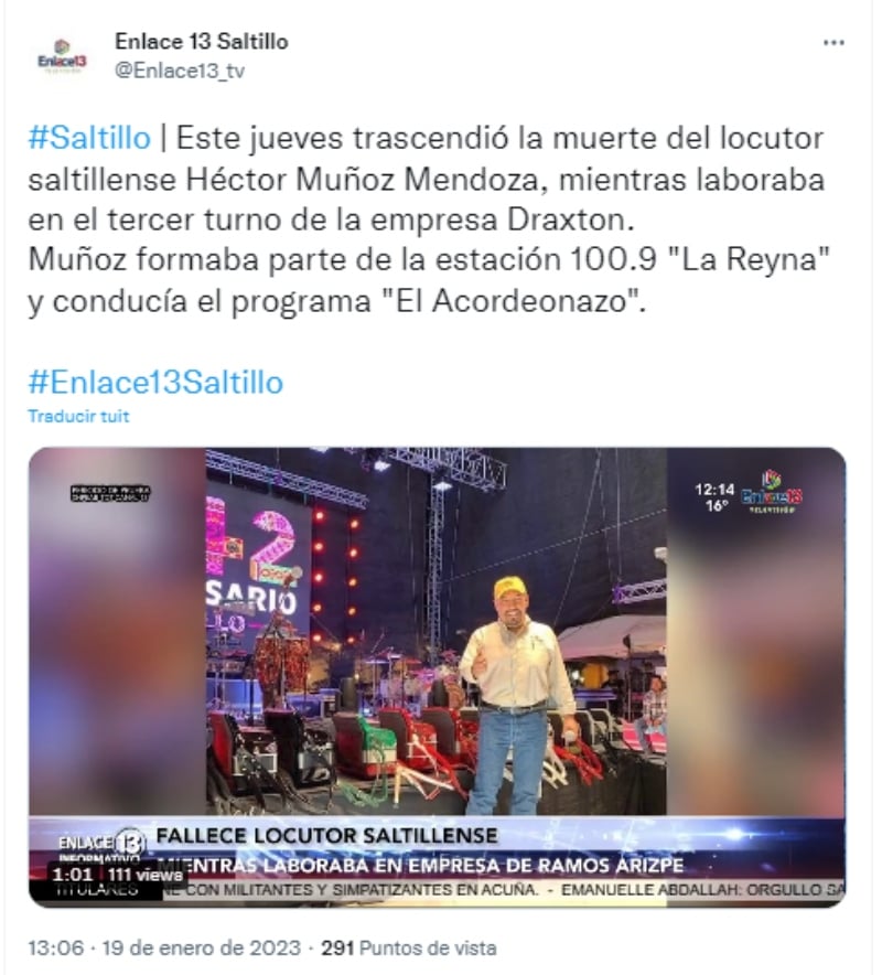 Estaba laborando en el tercer turno