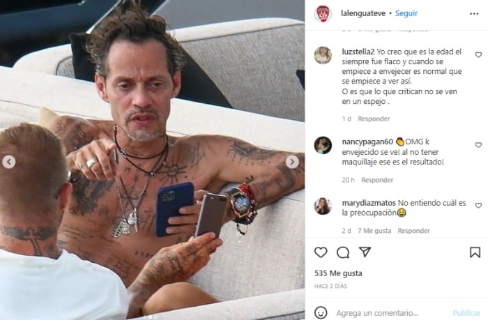 Marc Anthony aparece más delgado
