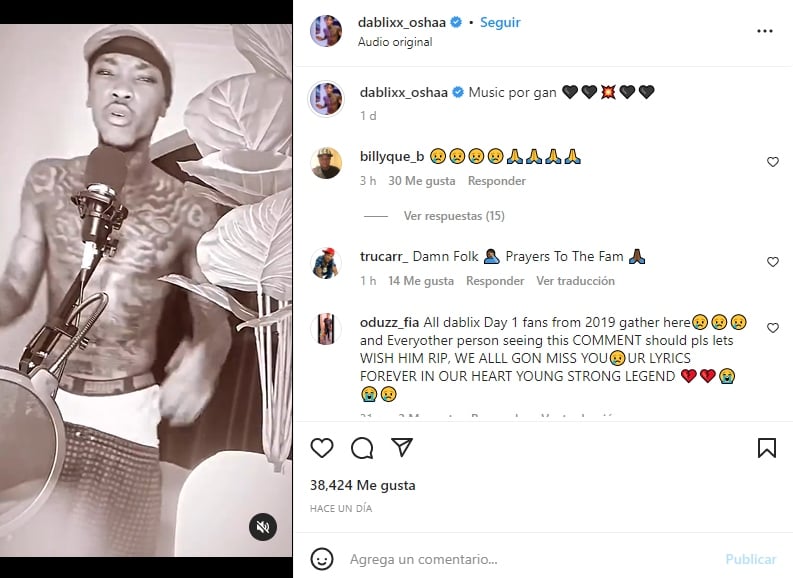 Muere rapero Dablixx Osha