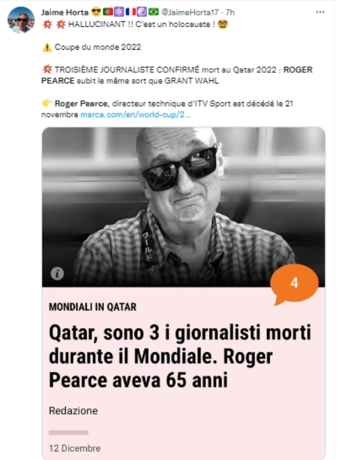 Third journalist Roger Pearce dies