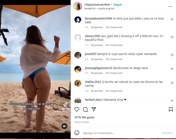 Chiquis shocks by appearing in a blue bikini