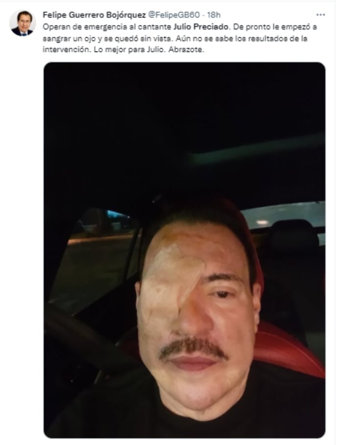 Julio Preciado es operado de emergencia