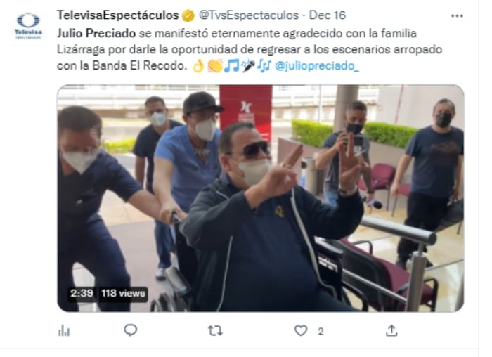 Julio Preciado es operado de emergencia