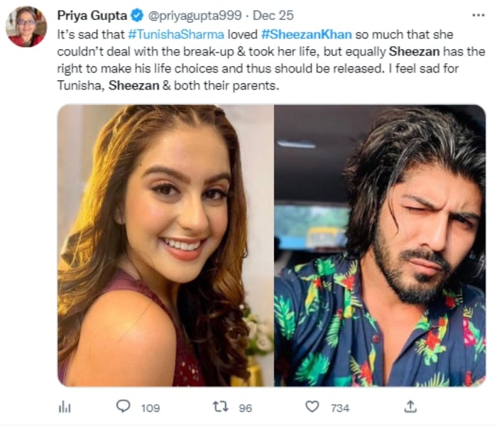 Arrestan al exnovio de Tunisha Sharma
