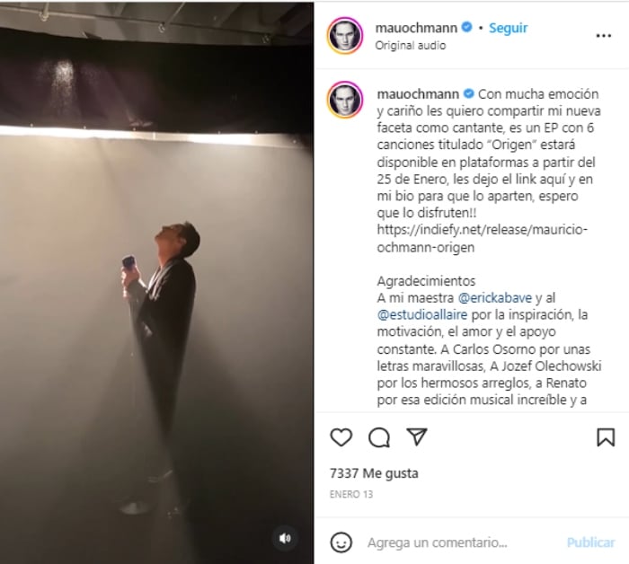Mauricio Ochmann debuts as a singer