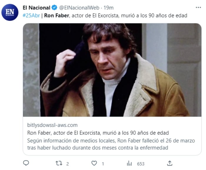 Muere Ron Faber