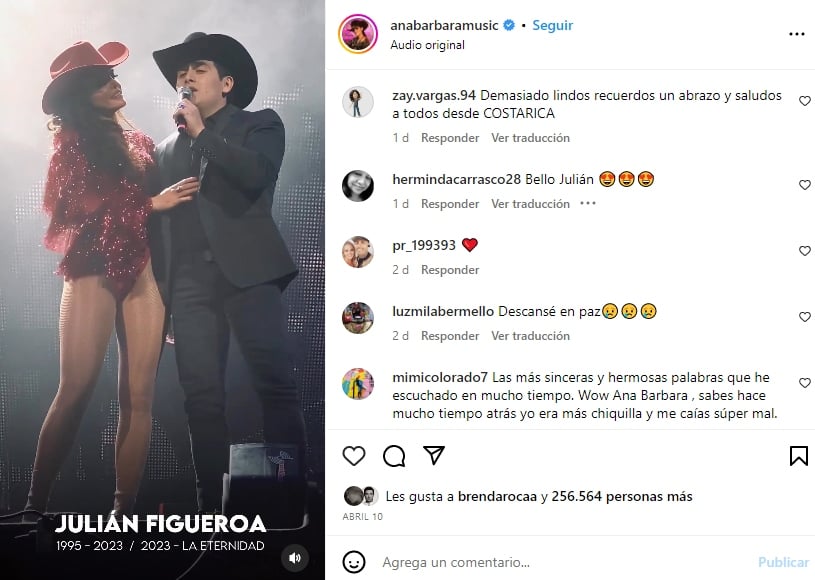 Ana Bárbara comparte video con Julián Figueroa