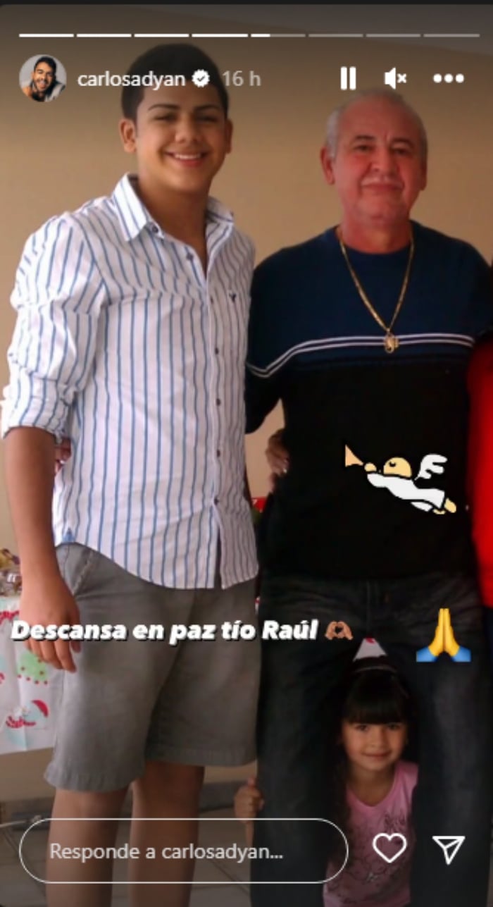Carlos Adyan sufre pérdida familiar