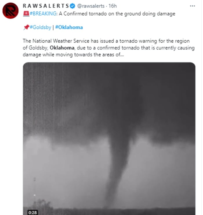 Reportan más alertas de tornado en EEUU