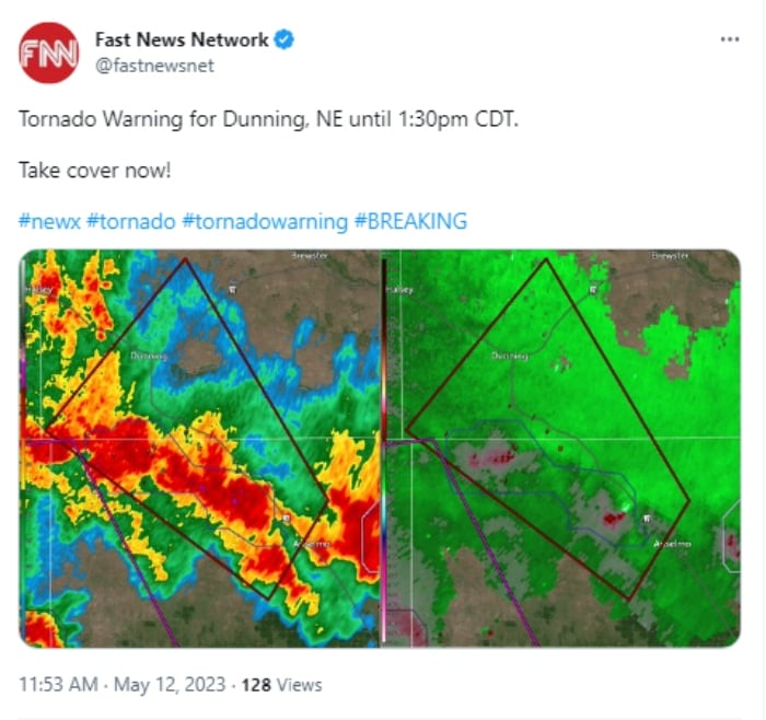 Reportan más alertas de tornado en EEUU
