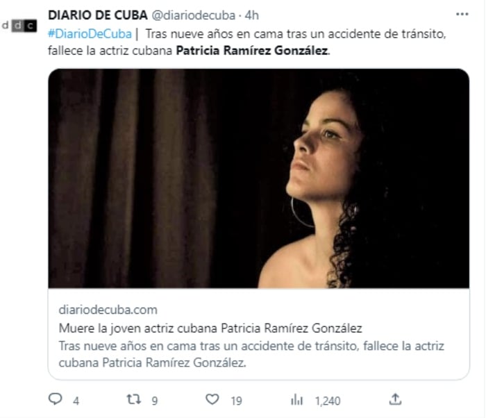 Muere la actriz cubana Patricia Ramírez