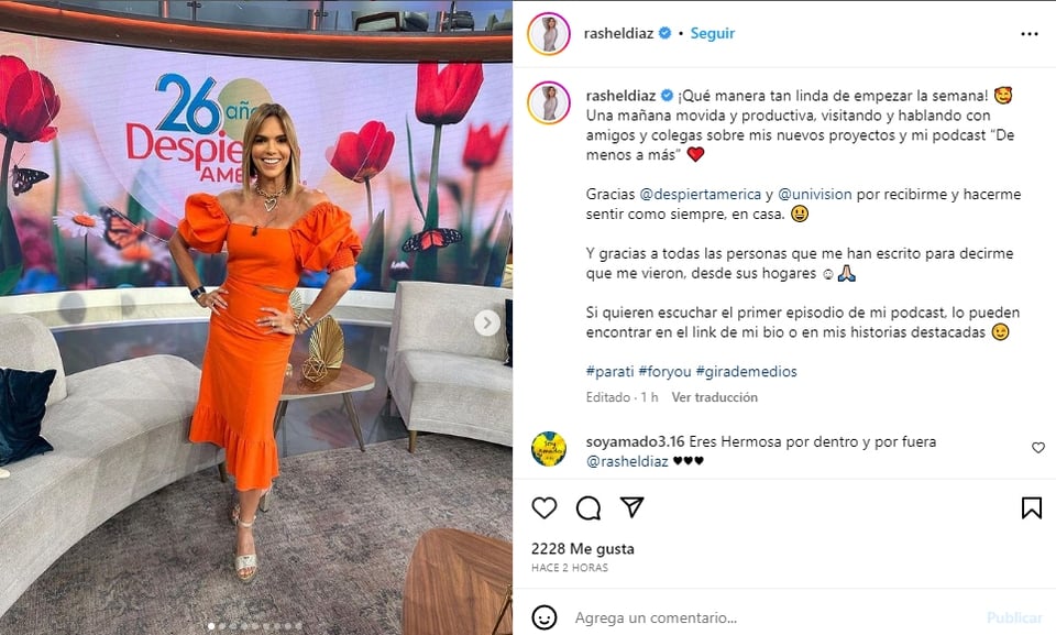 Rashel Díaz appears again in Despierta América