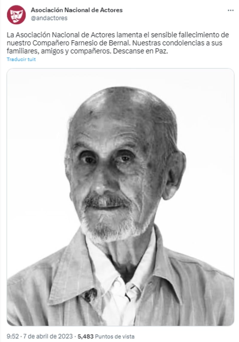 Muere el actor Farnesio de Bernal