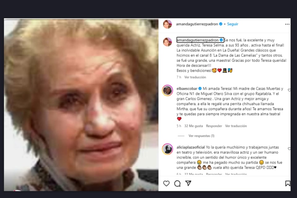 Teresa Selma, luto, telenovelas, hispana, MundoNOW