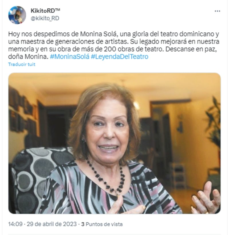 Muere actriz Monina Solá: La recuerdan con cariño