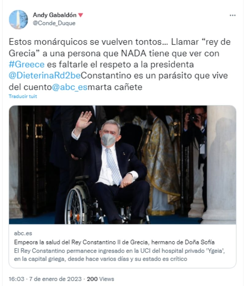 Muere Constantino II: ¿Murió por COVID?