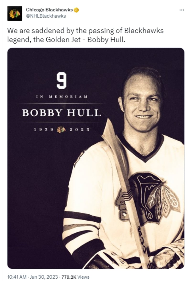 Muere Bobby Hull: era conocido como el 'Jet dorado'