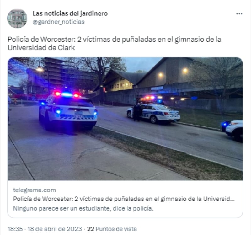 Ataque Universidad Clark Massachusetts: Hay dos heridos de gravedad