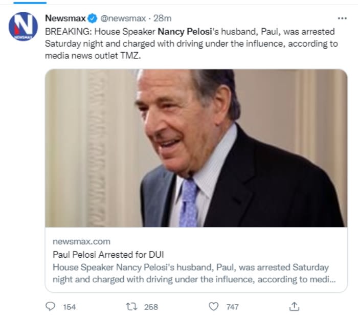 Nancy Pelosi's husband arrested