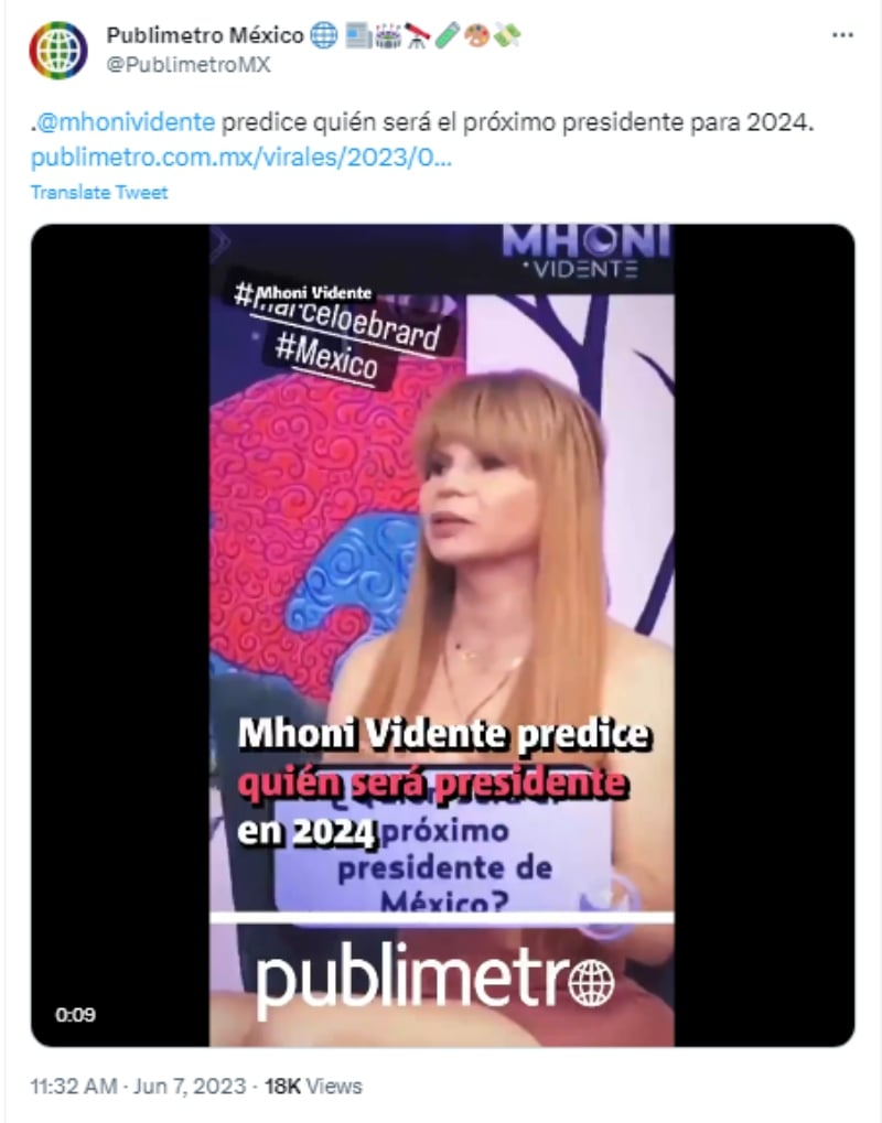 Mhoni Vidente says who will be the president of Mexico