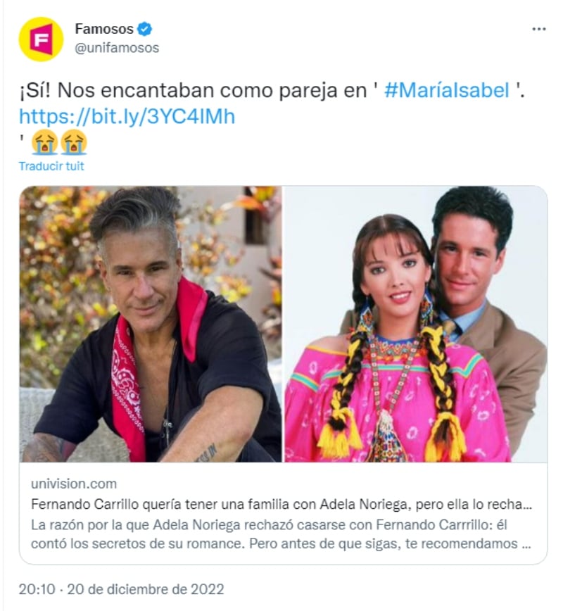 Adela Noriega rechazó compromiso: "Ahí sí perdí la cabeza" Fernando Carrillo