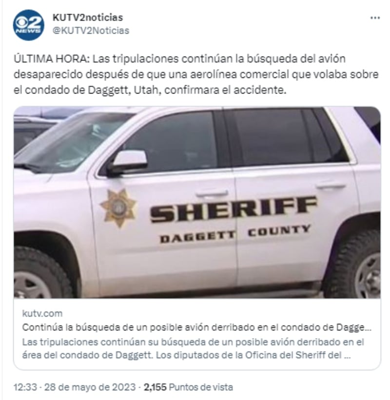 Buscan avión desaparecido en Daggett