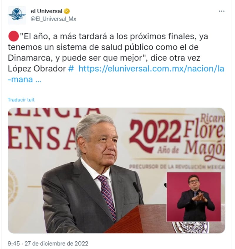 AMLO anuncia cambio en el Sistema de Salud parecido al de Dinamarca