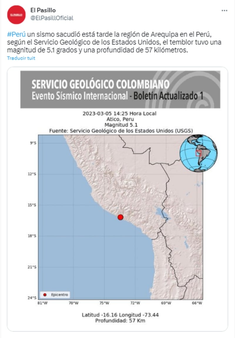 Sismo 5.1 Perú: No hay informes de daños